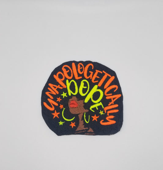 Unapologetically Dope Afro Woman Embroidery Patch, 2 Color Afro Women Sew On Patch with Adhesive Backing for Placement, Handmade Afro Patch