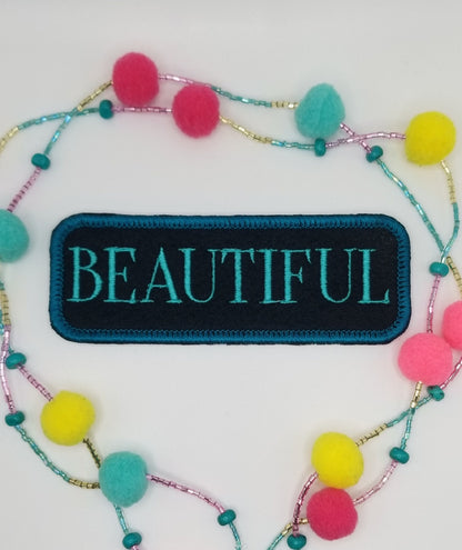Positive Words Embroidery Patch, Uplifting Affirmations, Sew-On with adhesive Iron-On to place the patch
