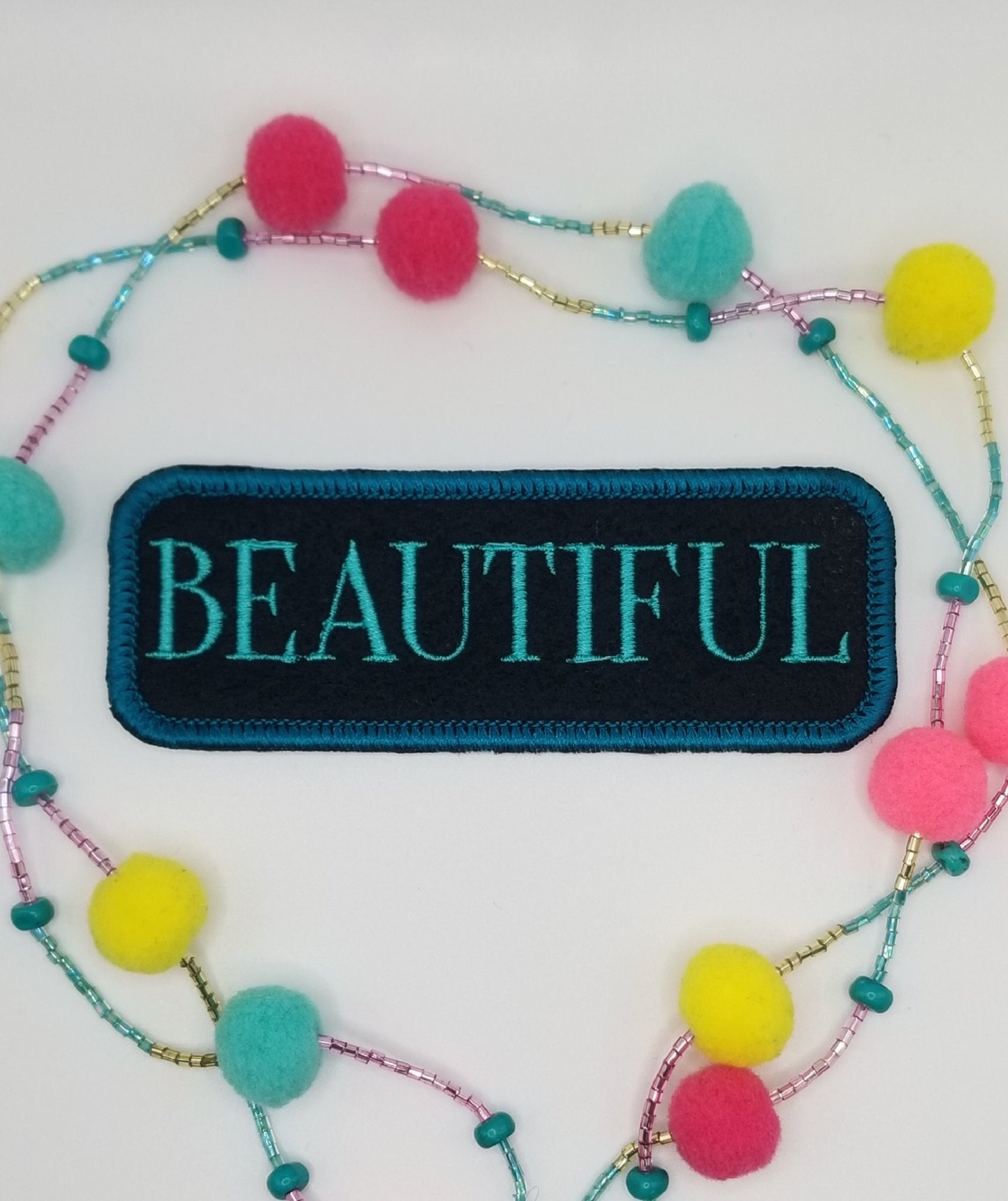 Positive Words Embroidery Patch, Sew-On Patch with Iron-On Adhesive for Placement, Uplifting Backpack Patch for Kids & Adults