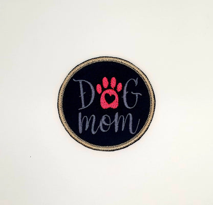 Dog Mom Embroidery Sew On Patch, Dog Lover Patch for Jackets, Bags & Hats