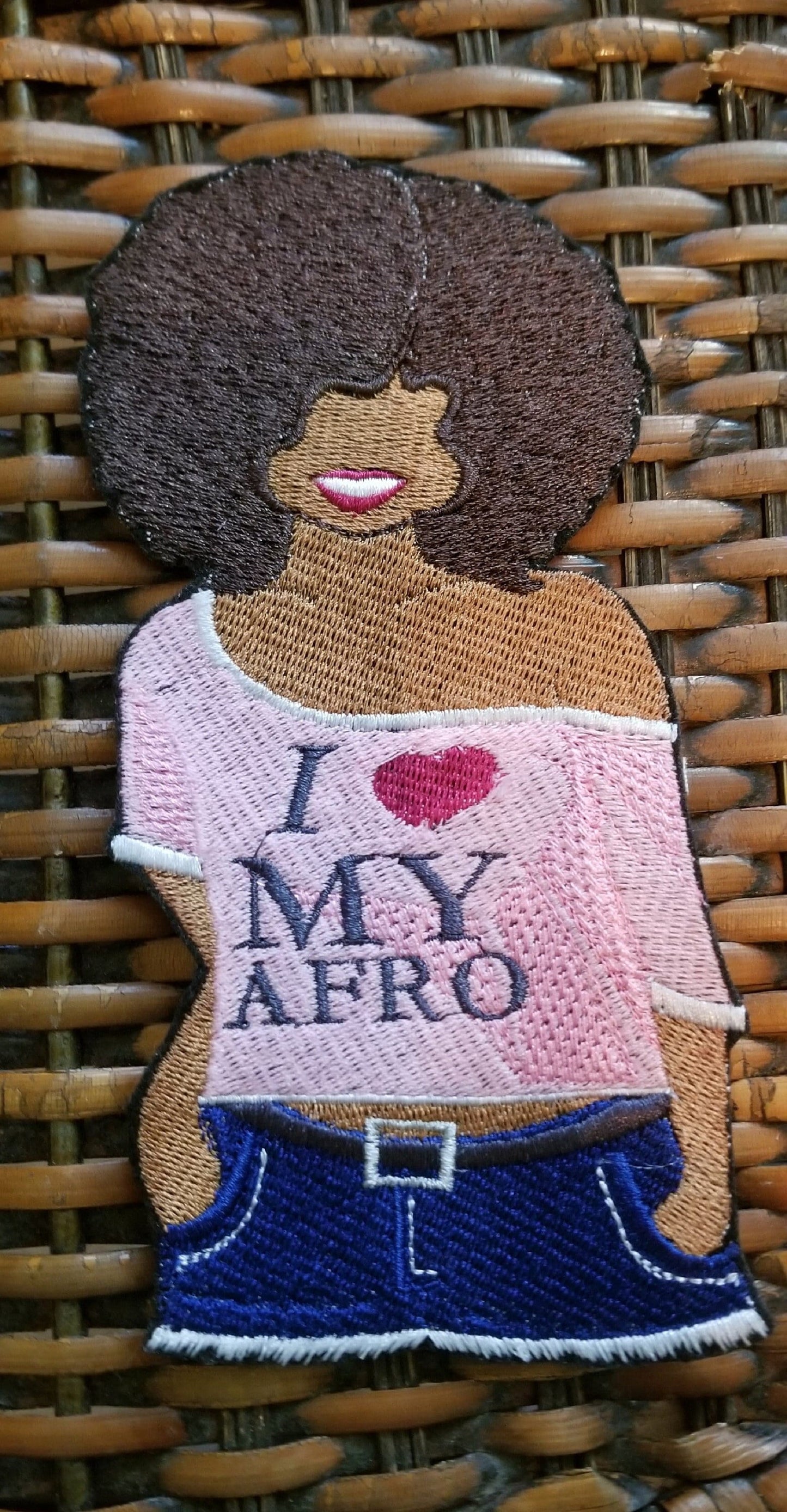 Love My Afro Woman Embroidery Patch - Sew On Applique