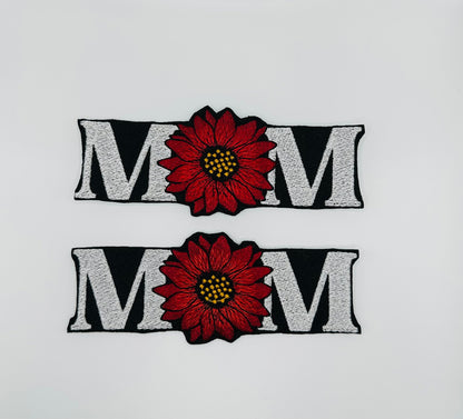 Mom Flower Sew On patch with Iron On backing. Embroidery Patch, Beautiful Patch for Mom 7.50