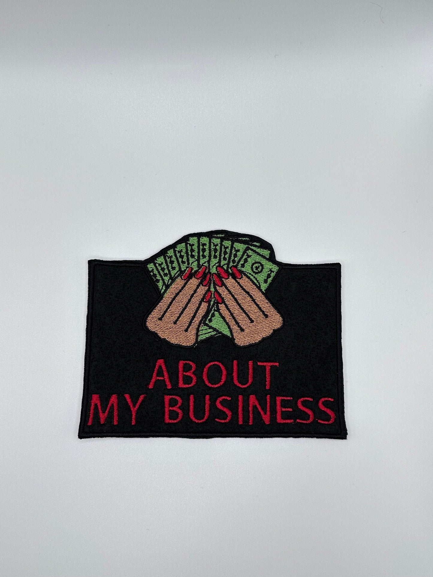 Woman Afro Embroidery patch. "About My Business. Use on Denim Jacket, Tote bag or Jeans. Positive Afro Woman Iron Patch.  11.37