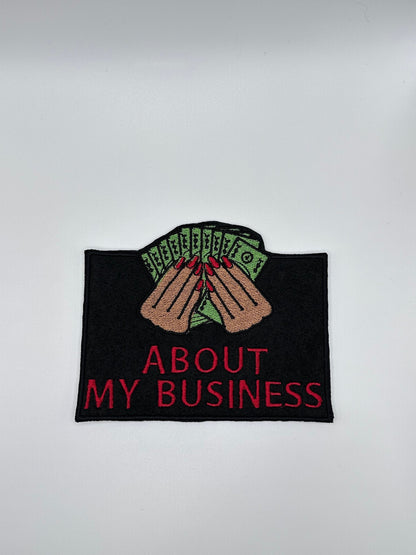 Woman Afro Embroidery patch. "About My Business. Use on Denim Jacket, Tote bag or Jeans. Positive Afro Woman Iron Patch.  11.37