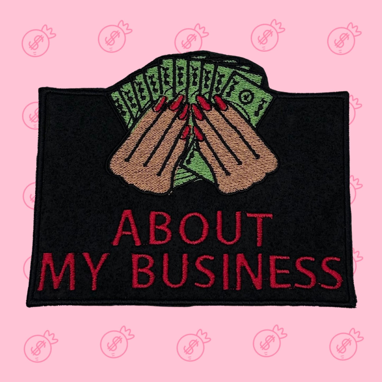 Woman Afro Embroidery patch. "About My Business. Use on Denim Jacket, Tote bag or Jeans. Positive Afro Woman Iron Patch.  11.37