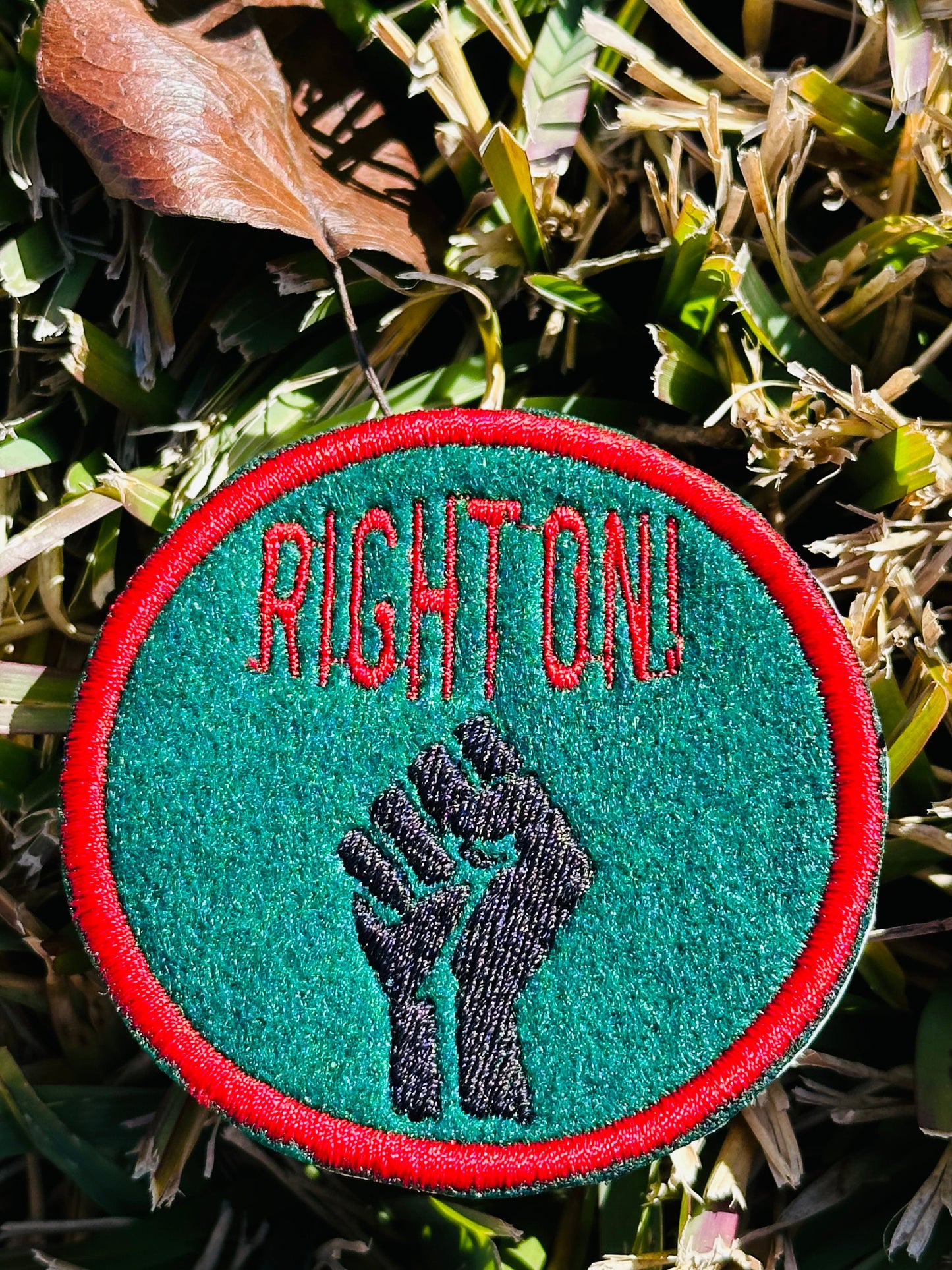 Right On Fist Embroidery Patch Set of 2. Blast from the Past, for Denim Jackets, Pants bags  "For Patches Only" 15.00