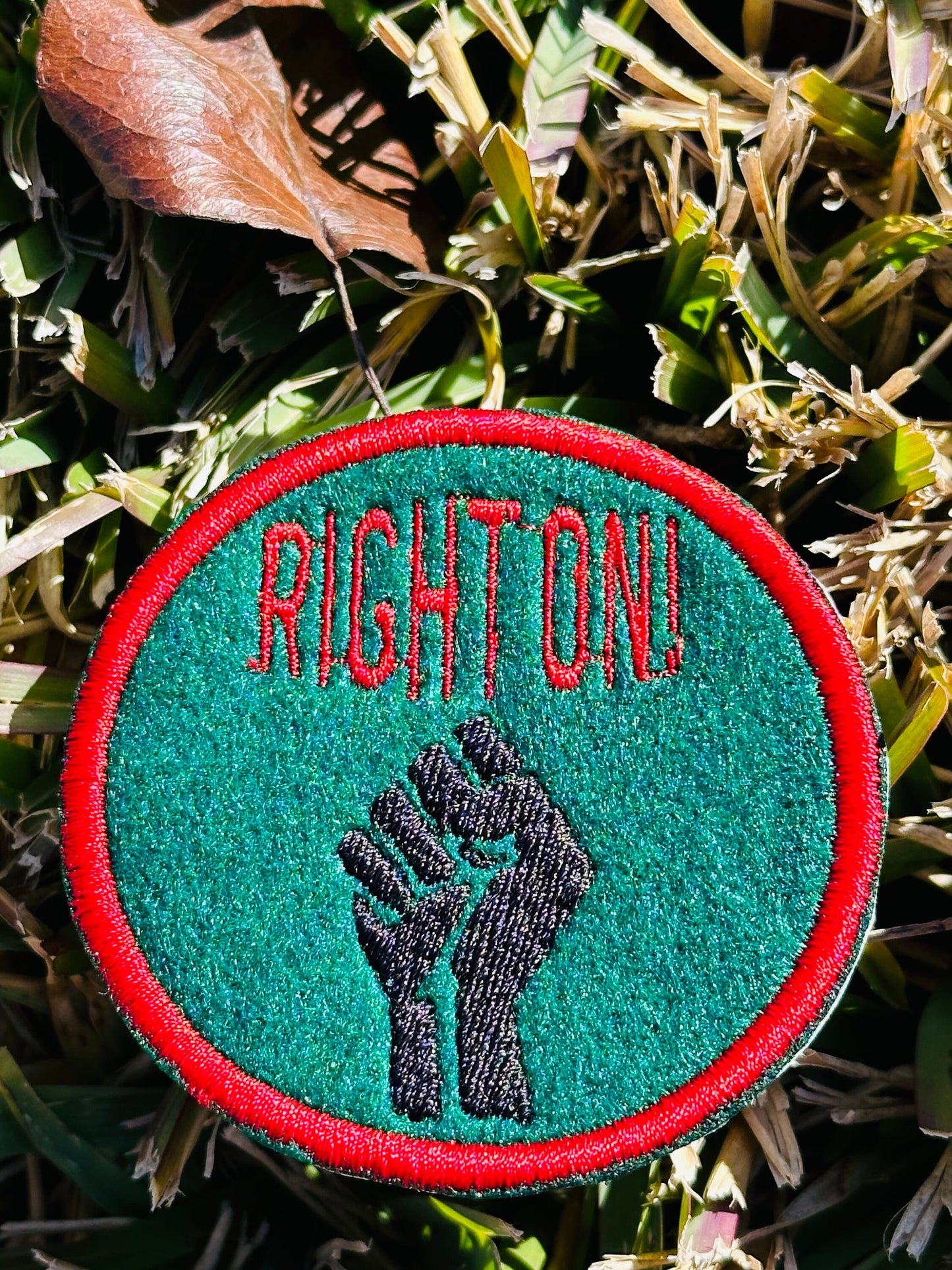 Right On Fist Embroidery Patch Set of 2. Blast from the Past, for Denim Jackets, Pants bags  "For Patches Only" 15.00