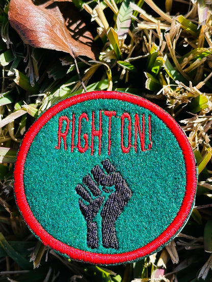 Right On Fist Embroidery Patch Set of 2. Blast from the Past, for Denim Jackets, Pants bags  "For Patches Only" 15.00