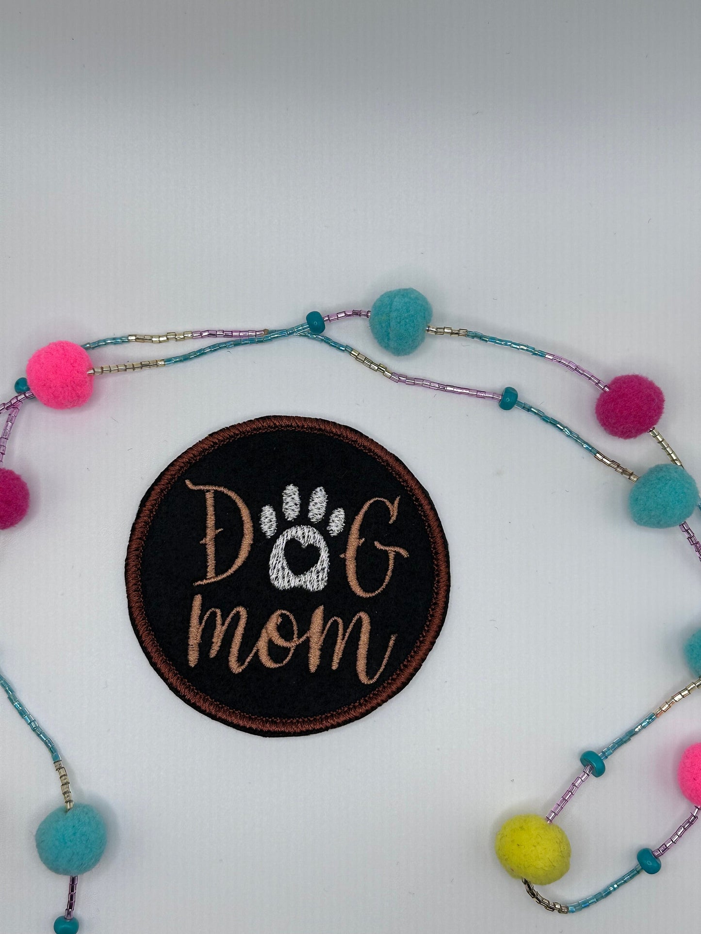 Dog Mom Embroidery Sew On Patch, Dog Lover Patch for Jackets, Bags & Hats