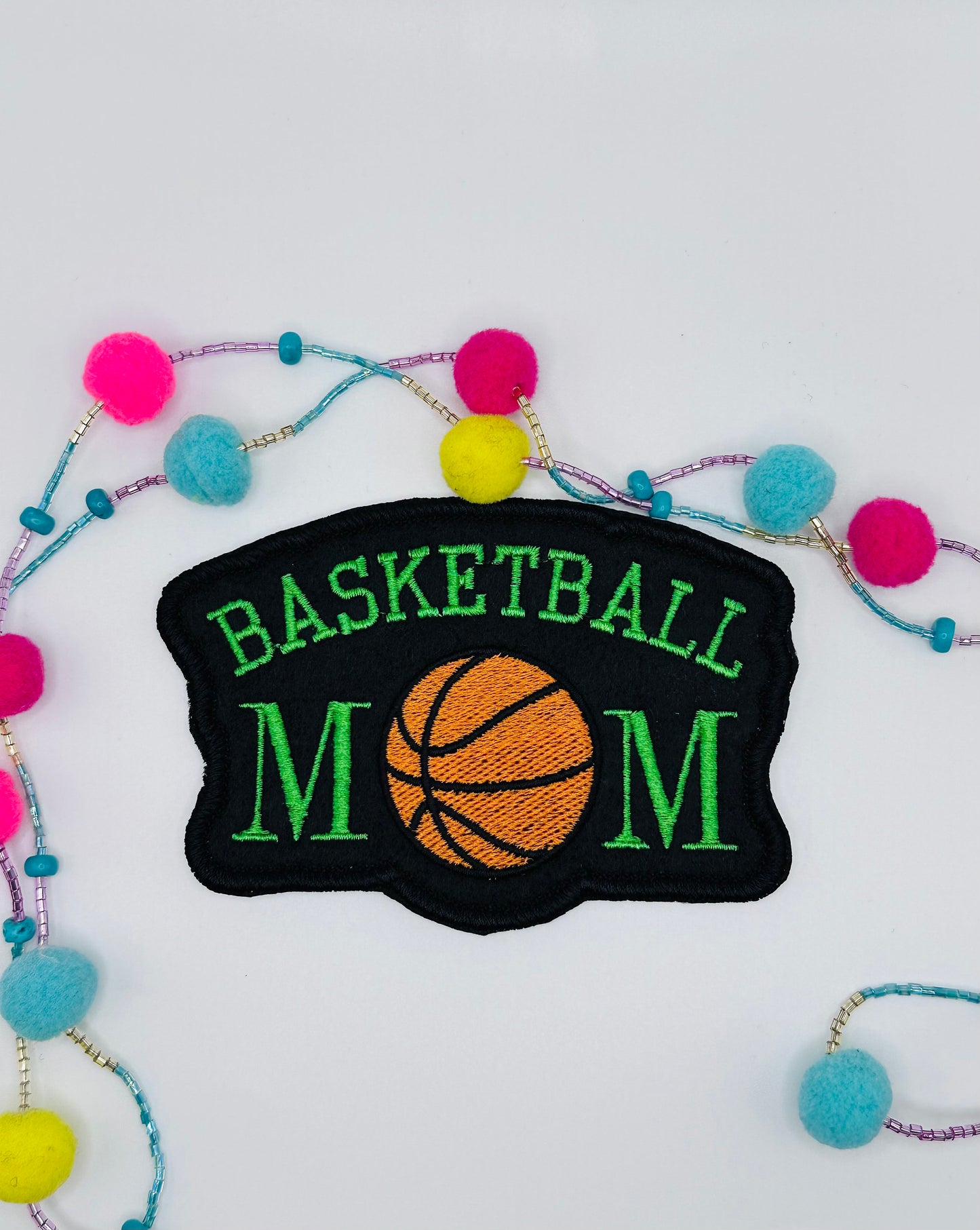 Basketball Mom Embroidery Patch, Sports Patch for Jackets, Bags & Hoodies, Red patch