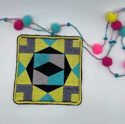 Barn Quilt Embroidery Patch: Geometric Farm Decor (8.00)