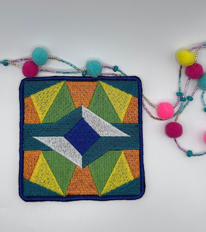 Barn Quilt Embroidery Patch: Geometric Farm Decor (8.00)