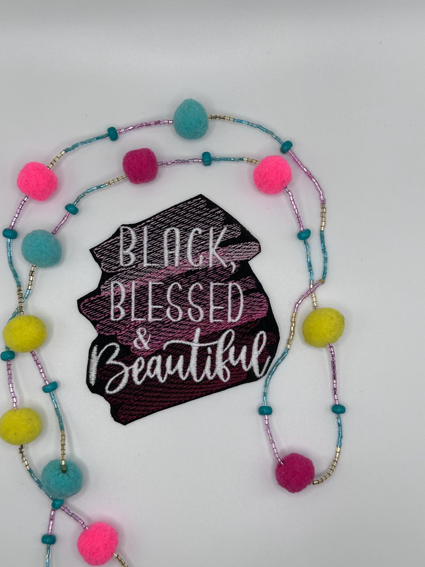 Black, Blessed & Beautiful Embroidery Patch, Faith Based Black Queen Patch, Sew On Patch with Iron-On Adhesive for Placement