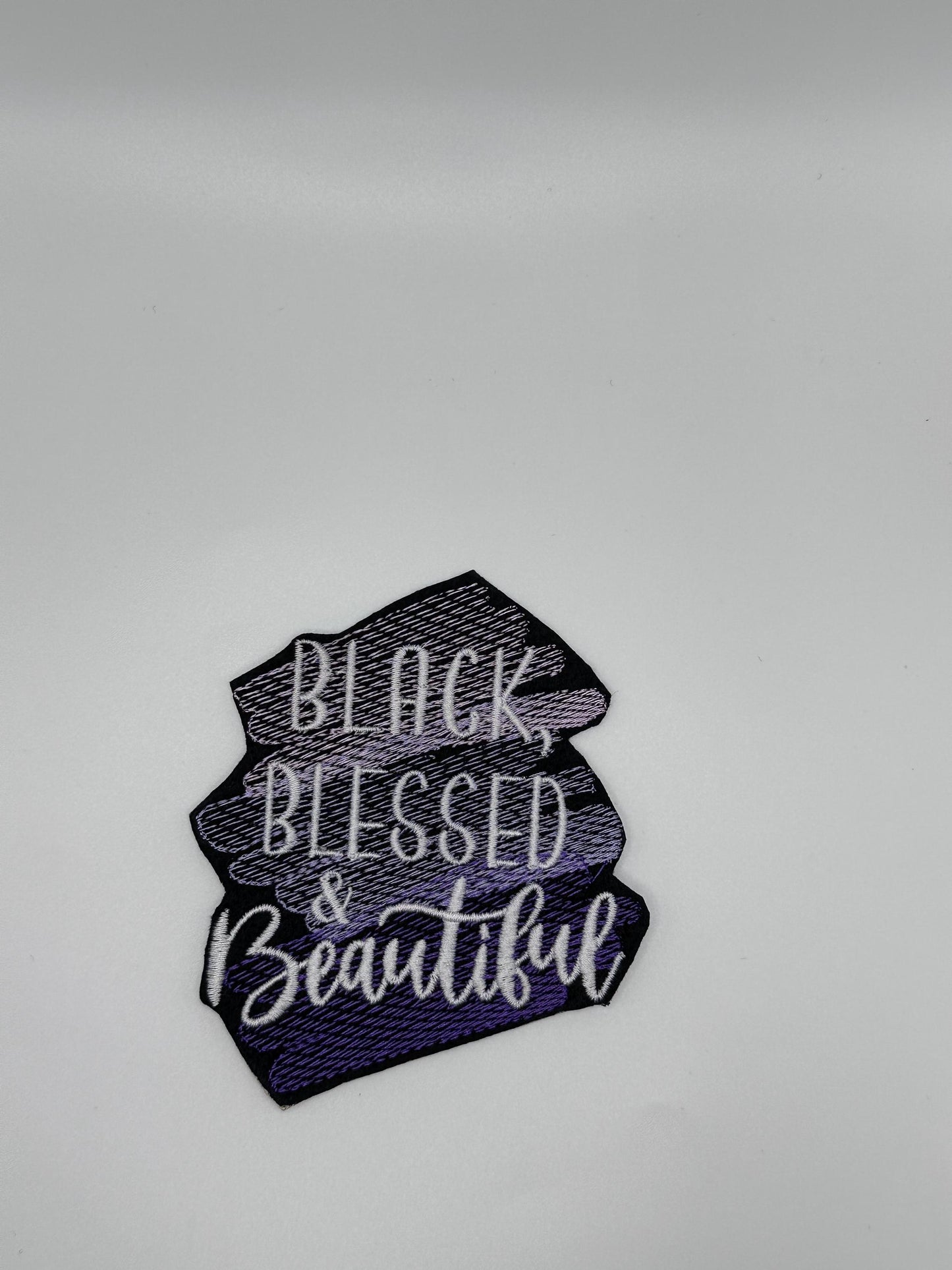 Black, Blessed & Beautiful Embroidery Patch, Faith Based Black Queen Patch, Sew On Patch with Iron-On Adhesive for Placement