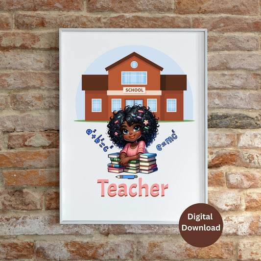 Teacher Printable Wall Art, INSTANT DOWNLOAD, School Teacher Art, Office or Classroom Art 3.89