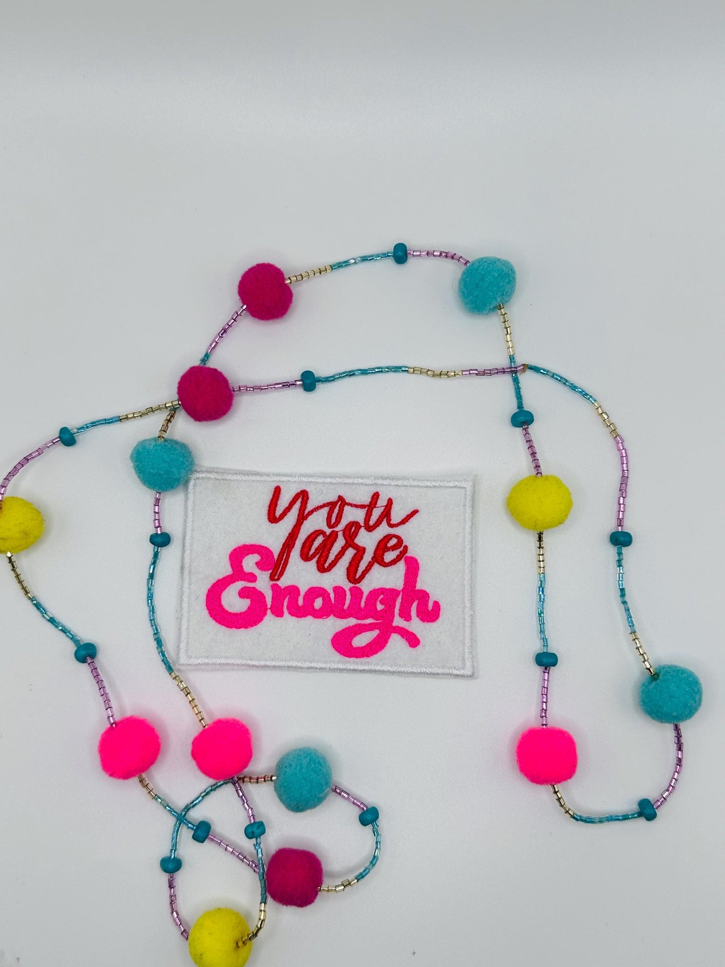 You are ENOUGH Embroidery Patch. This Sew On Patch with adhesive packing says it All. 2 Colors Available 6.19
