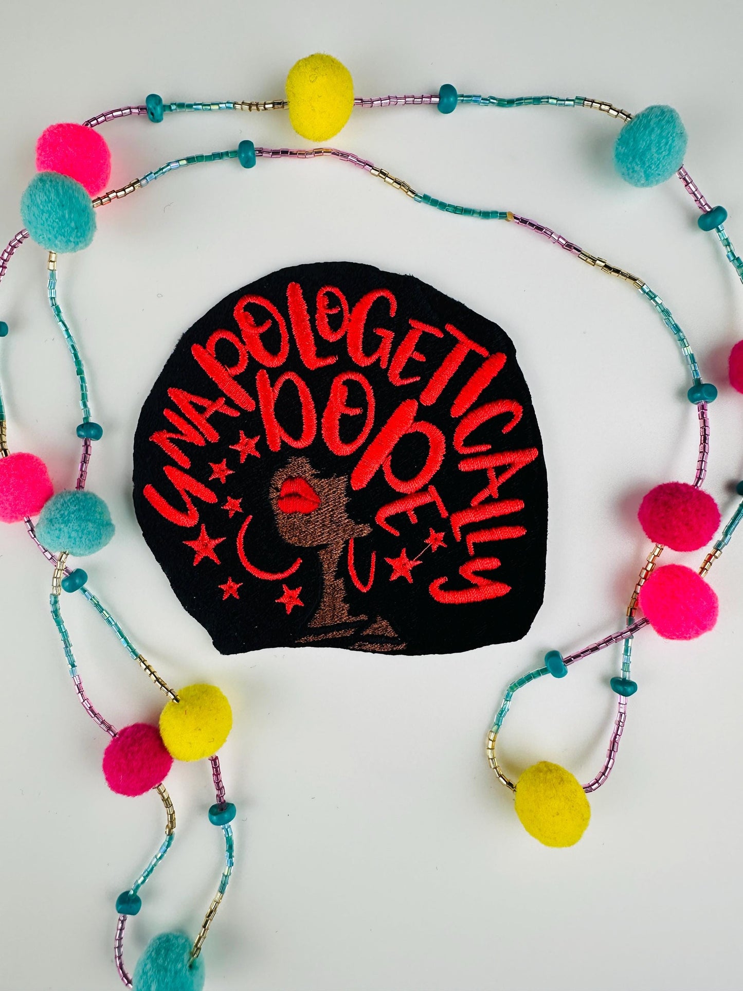 Unapologetically Dope Afro Woman Embroidery Patch, 2 Color Afro Women Sew On Patch with Adhesive Backing for Placement, Handmade Afro Patch