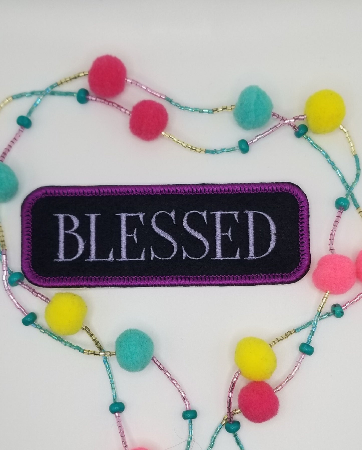 Positive Words Sew-On Patch: Embroidered Applique for Backpacks