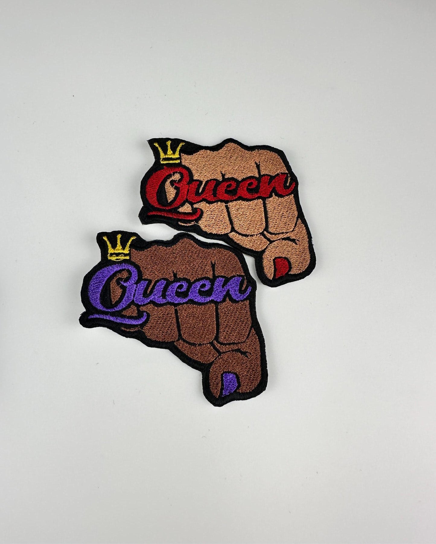 Queen Fist Embroidery Patch: Afro Woman Sew-On Applique (3" x 3")
