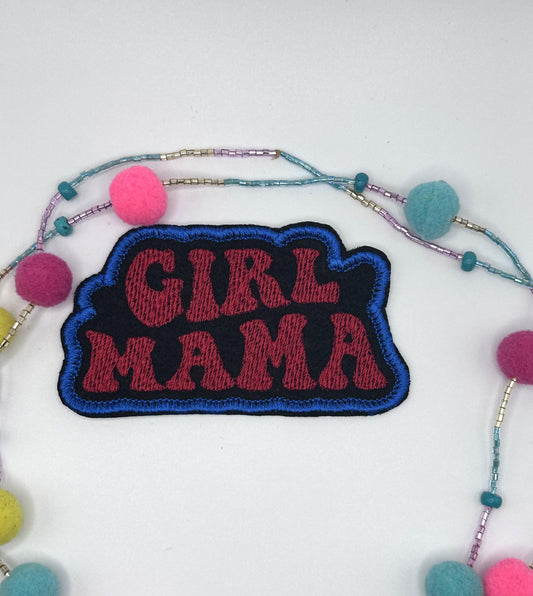 Girl Mama Embroidery Patch: Iron-On Applique for Bags & Jackets