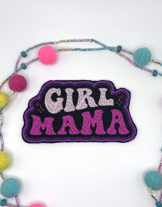 Girl Mama Iron Embroidery patch. Mom patch, Girl Gift, Backpack and Tote bag Ready Perfect Size 6.98