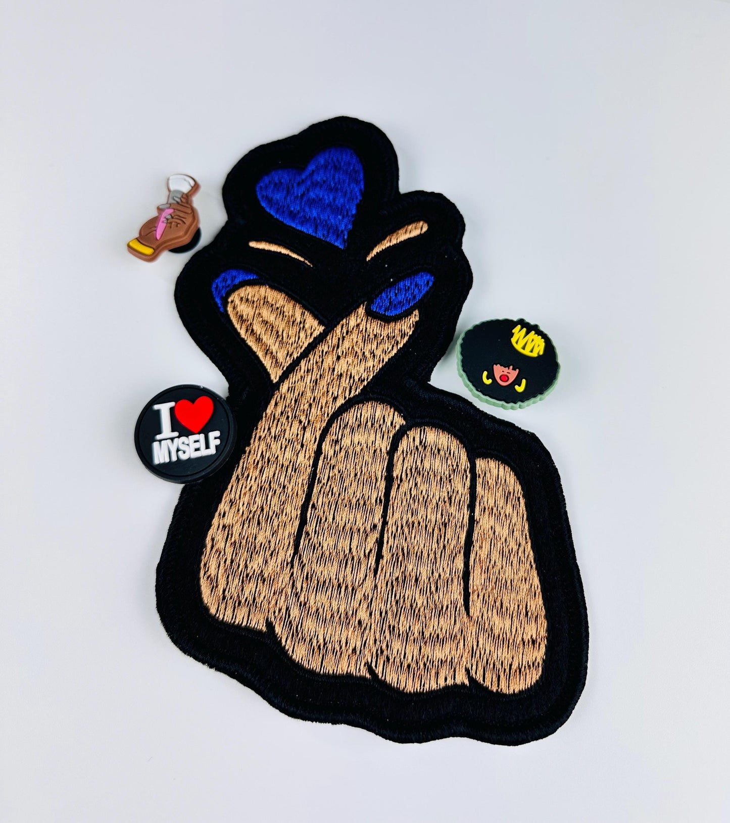 Finger Snap Hand Embroidery Design. Purple and Pink colors. Sew on with Iron On Adhesive  9.99