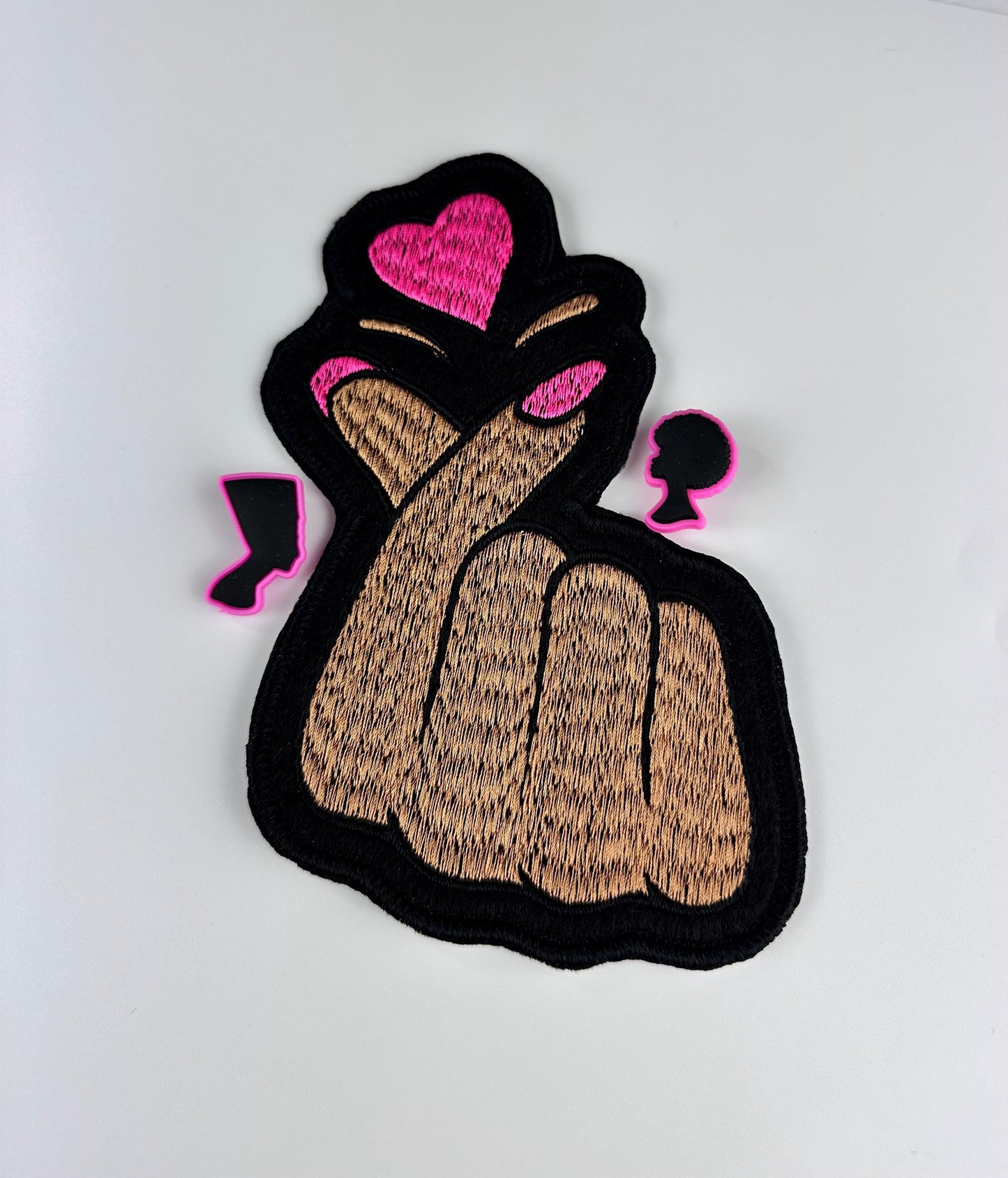 Finger Snap Hand Embroidery Design. Purple and Pink colors. Sew on with Iron On Adhesive  9.99
