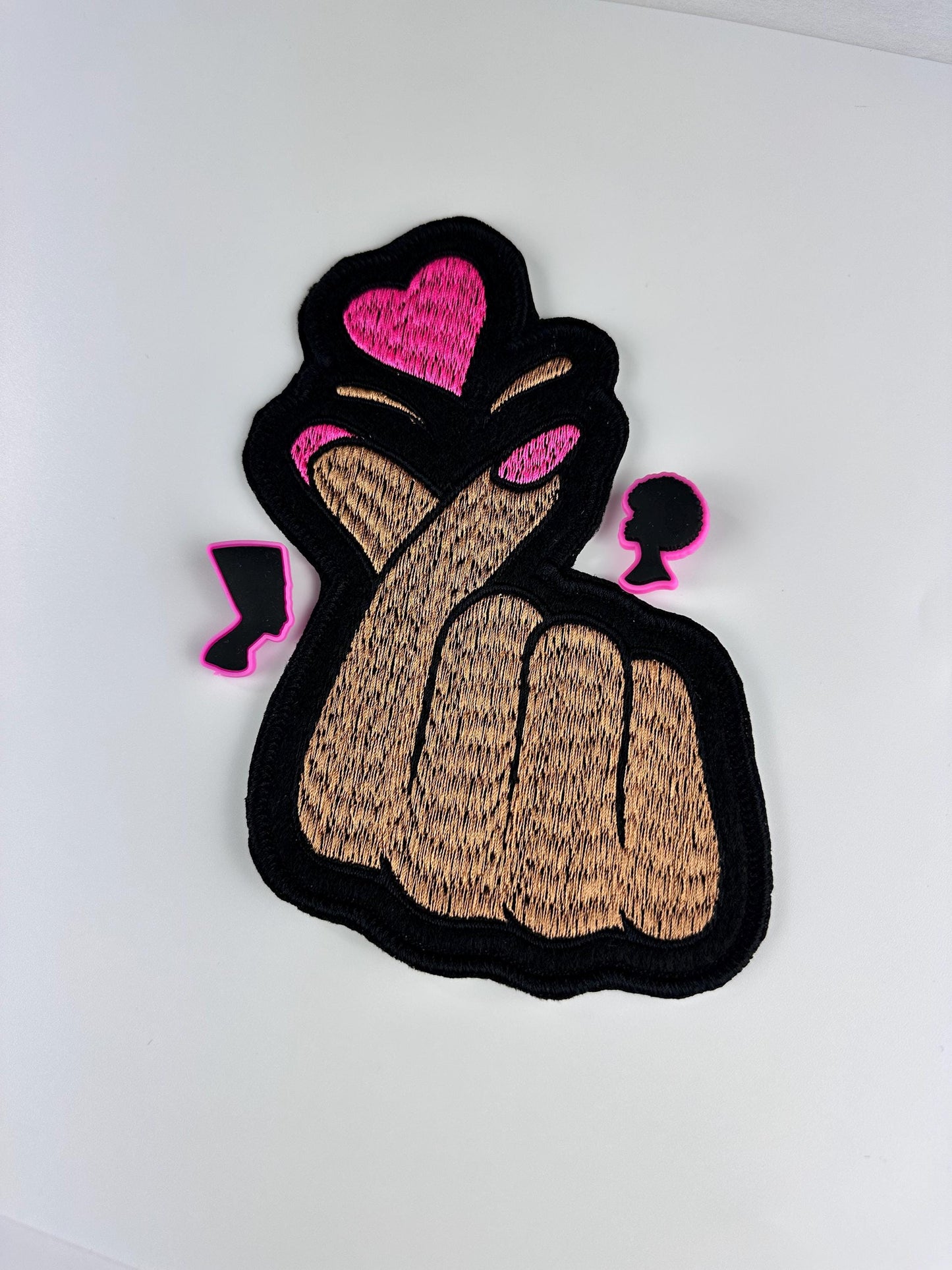 Finger Snap Hand Embroidery Design. Purple and Pink colors. Sew on with Iron On Adhesive  9.99