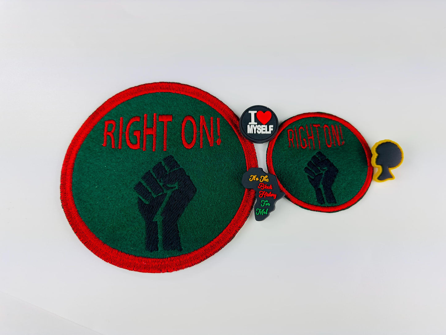 Right On Fist Embroidery Patch Set of 2. Blast from the Past, for Denim Jackets, Pants bags  "For Patches Only" 15.00