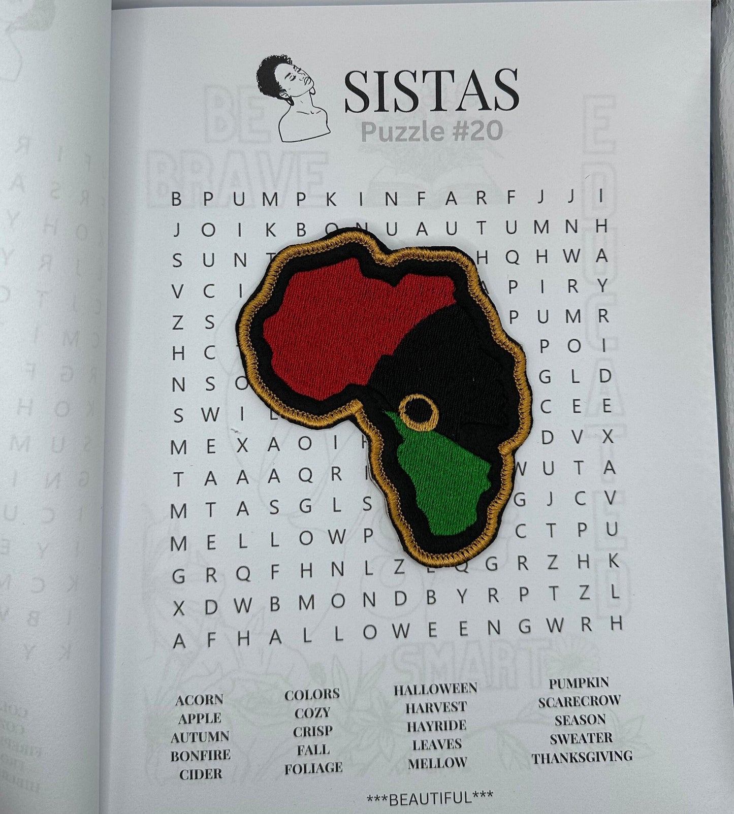 African Ethnic Woman in Africa Shape Embroidery Patch, Black Woman Patch with Satin Border, Sew On with Iron-On Placement, Tote Bags