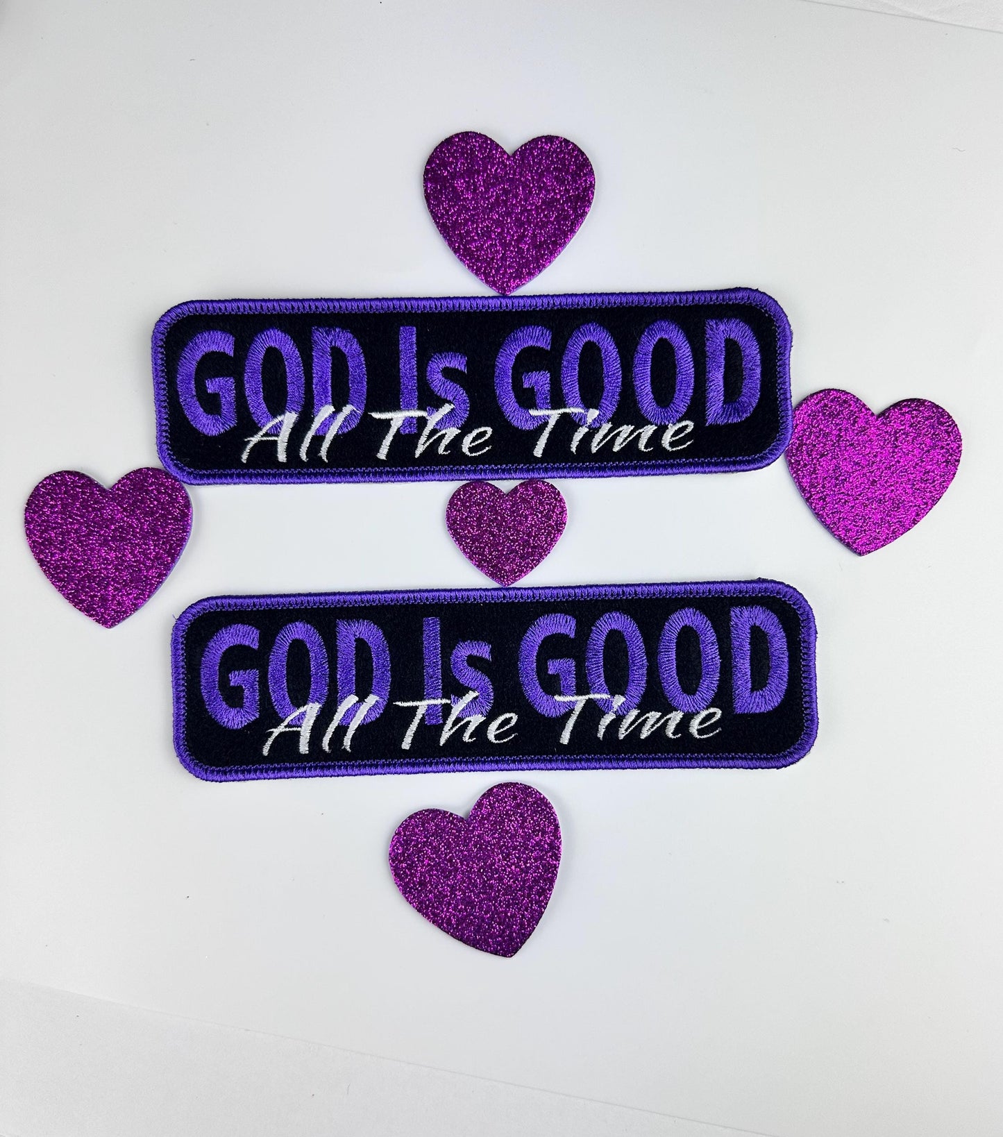 God is Good All the Time Embroidery patch. Patch is Sew on with iron on adhesive for placement. Christian patch 8.75