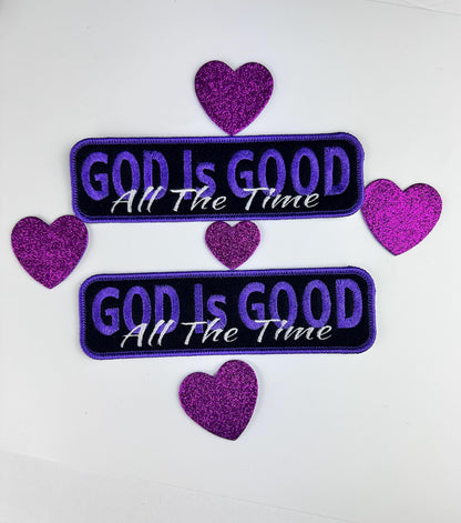 God is Good All the Time Embroidery patch. Patch is Sew on with iron on adhesive for placement. Christian patch 8.75