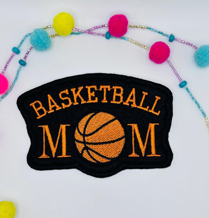 Basketball Mom Embroidery Sew on patch. School mom patch. Sports patch 8.63