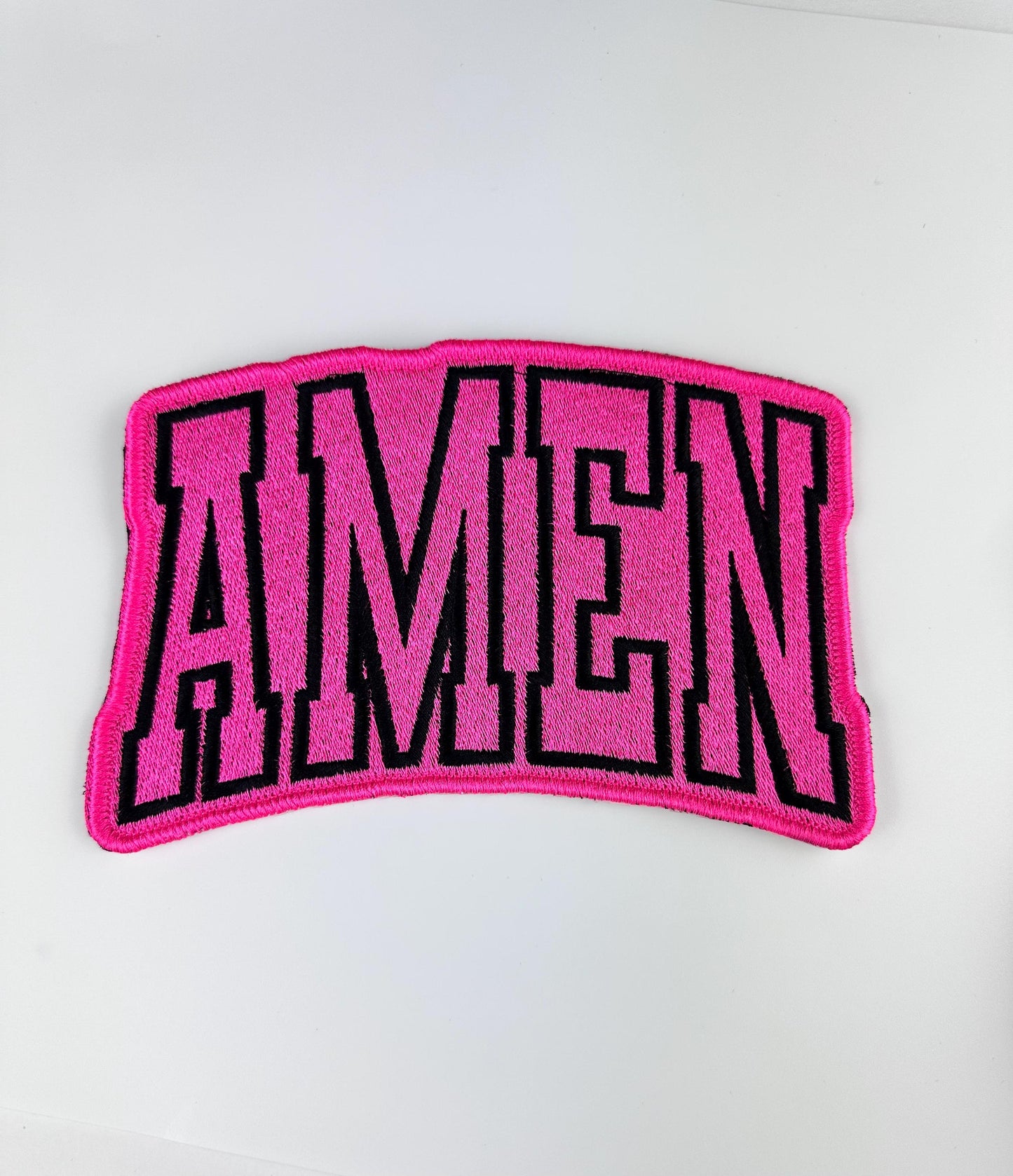 AMEN Embroidery Patch, Large 6.5 Inch Christian Iron On (for Placement) Sew On Patch, Faith Statement Applique for Jackets, Bags & Hoodies