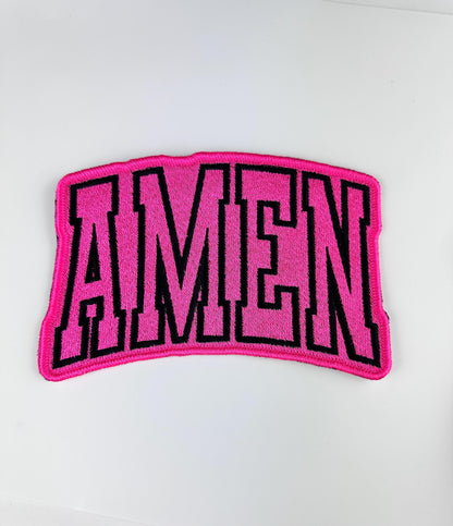 AMEN Embroidery patch. Over 6 1/2" Patch is Sew on with iron on adhesive for placement. Christian patch 11.00
