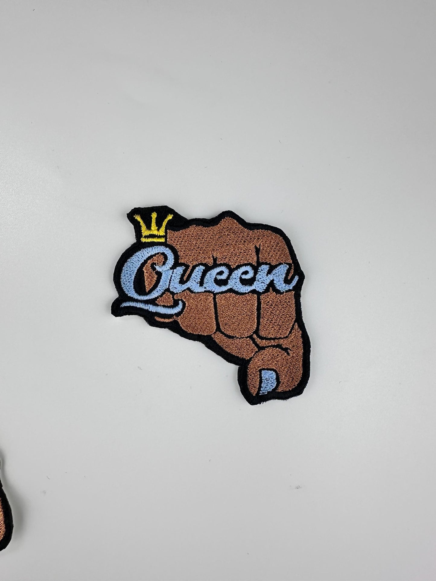 Queen Fist Embroidery Patch: Afro Woman Sew-On Applique (3" x 3")