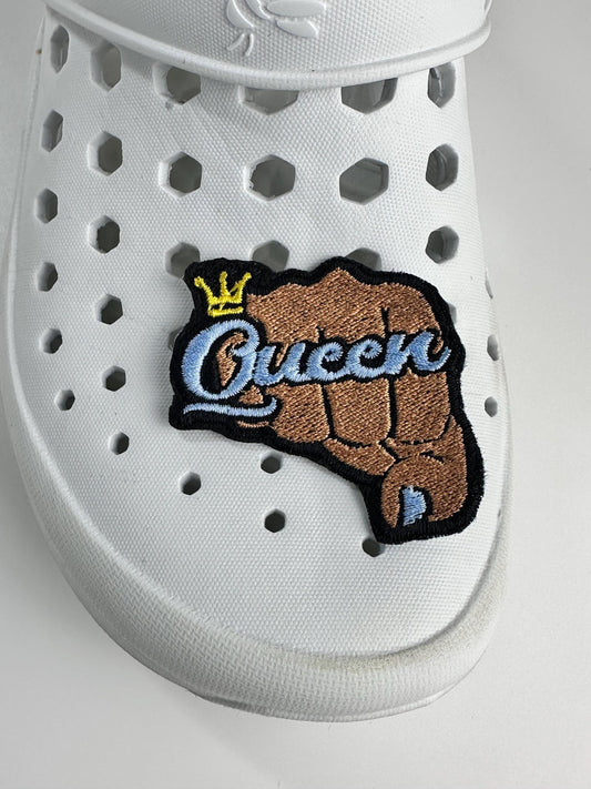 Queen Fist "MINI" Embroidery Sew on patch with adhesive backing. Great for Jeans Jacket Designs, Fist Patch, Black Queen Patch  5.00