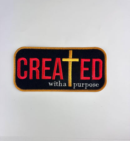 Created with a Purpose Embroidery patch. Patch is Sew on with iron on adhesive for placement. Christian patch 9.98