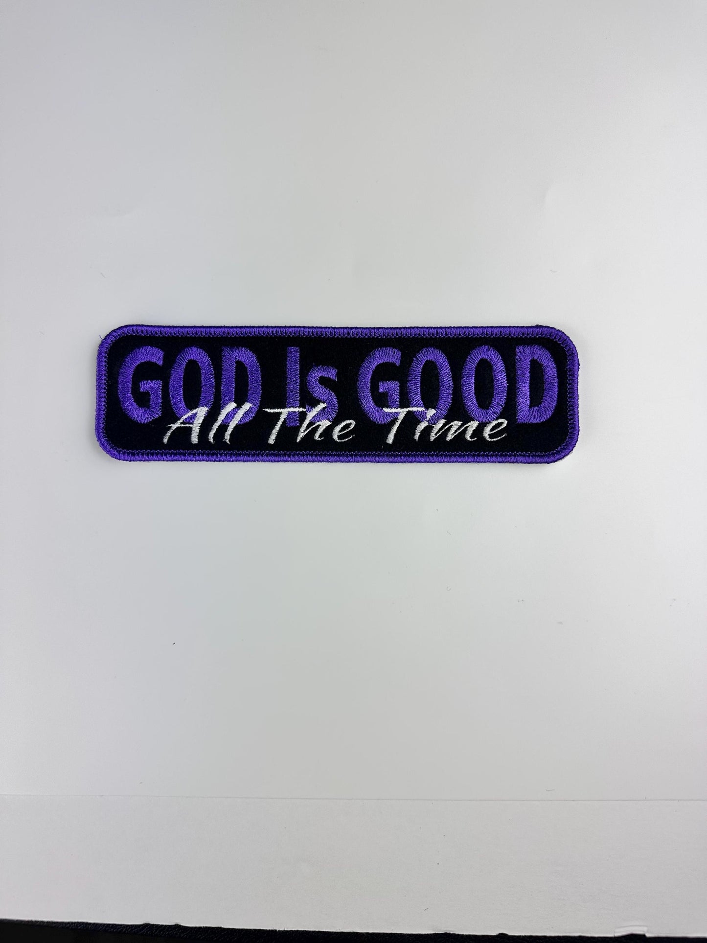 God is Good All the Time Embroidery patch. Patch is Sew on with iron on adhesive for placement. Christian patch 8.75