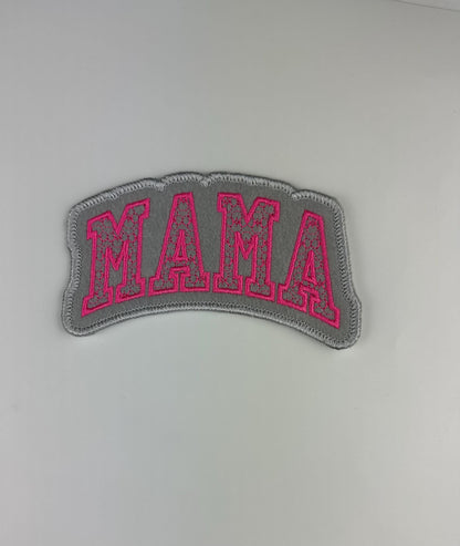MAMA Embroidery Patch, Sew On Applique with Adhesive Backing, Mom Patch for Jackets, Bags & Hats