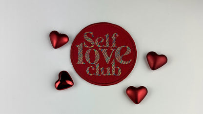 Self Love Club Embroidery Patch | Sew-On Patch with Iron-On Adhesive for Placement | Self Care & Confidence Patch