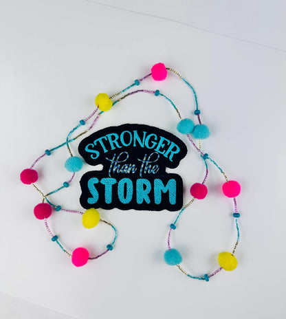 Stronger Than the storm Embroidery Patch, Sew on with Iron on Adhesive for placement, Christian patch Faith Patch, 9.75