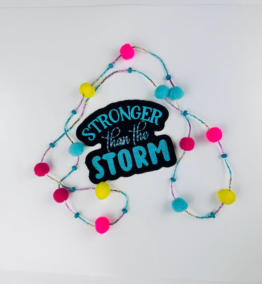 Stronger Than the storm Embroidery Patch, Sew on with Iron on Adhesive for placement, Christian patch Faith Patch, 9.75
