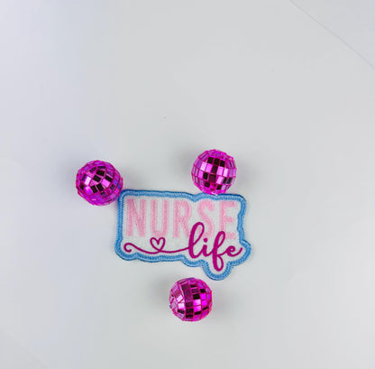 Nurse Life Embroidery Patch. Sew on with Iron on adhesive for placement. RN patch, nurse patch, hospital patches. 8.75