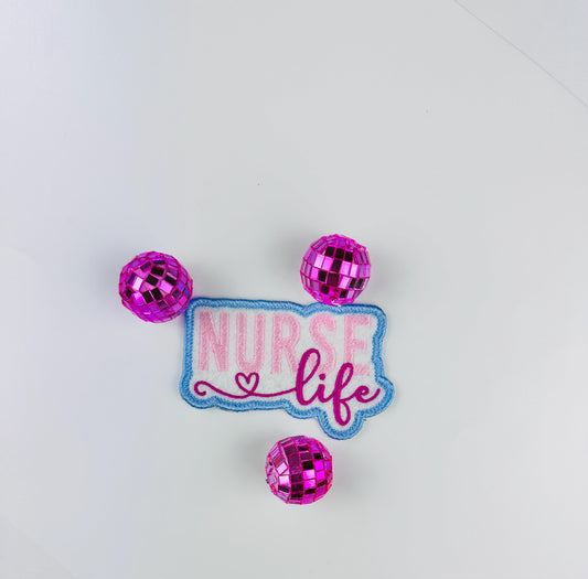 Nurse Life Embroidery Patch. Sew on with Iron on adhesive for placement. RN patch, nurse patch, hospital patches. 8.75