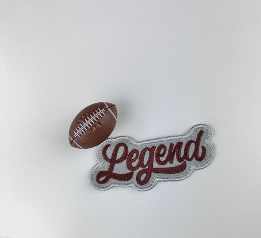 LEGEND embroidery patch. Brown and Gray. Iconic, Vintage, Ancestor embroidery, 6.25