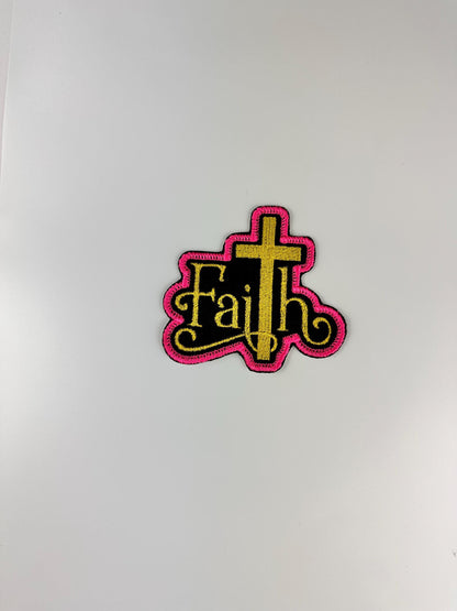Faith Embroidery Patch, Christian Sew On Applique, Inspirational Bible Verse Patch for Jackets, Bags & Bible Covers
