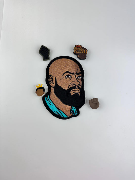 Bald Black Man Embroidery Patch. Daddy patch, Middle aged man. Father patch, Dad patch.  "for patch only"  8.50
