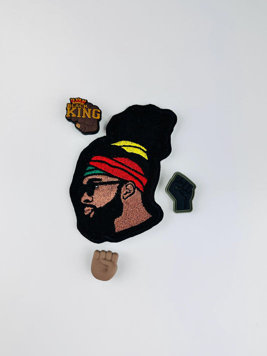 African American Man Embroidery Patch. Patch is Sew on with iron on adhesive. Ethnic patch.  6.50