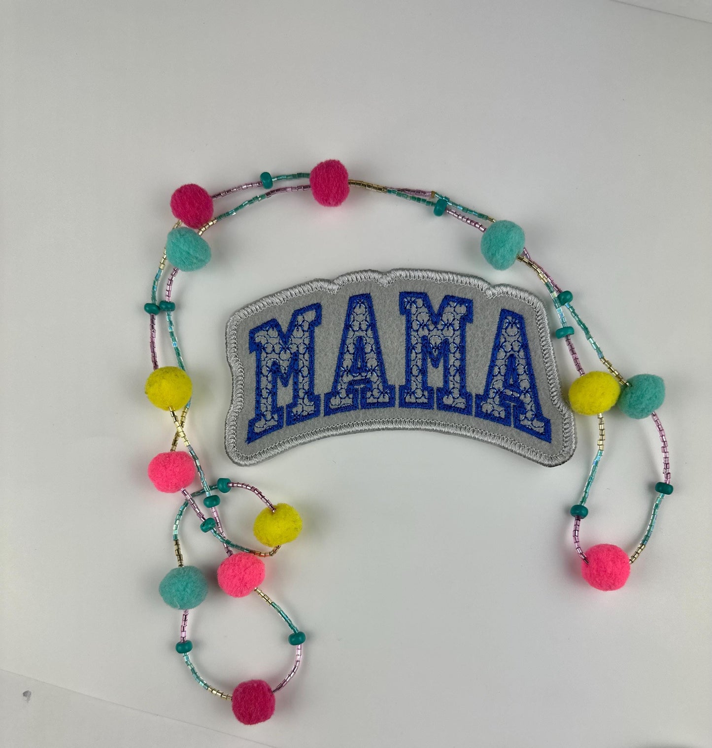 MAMA Embroidery Patch: Sew-On Applique with Adhesive Backing